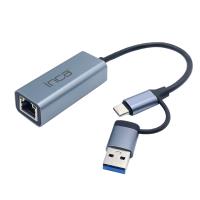 INCA IUTP-01T USB 3.0 TYPE-C 3.1 ETHERNET RJ45 1000MBPS ALUMINYUM KASA eth usb typ c - 1